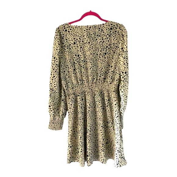 BB Dakota 'Spot A Cutie' Smocked Mini Dress Cream with Black Spots Size L - Picture 6 of 9